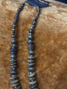 Boho Wooden Beaded Medallion Necklace