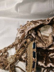 Embellished Velvet tassels Potli Bag