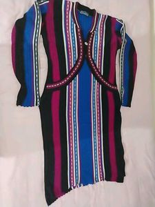 Striped Knit Dress - Unique Design