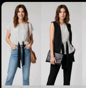 Polka Dot Blouse with Tie Detail