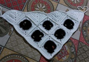 Handmade White Crochet skull bandana