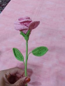 Crocheted Rose and Heart Decor