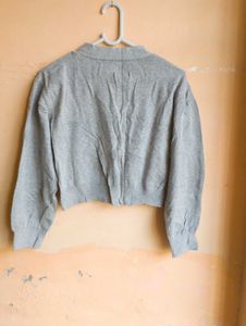 ❤️Size Xs To L Stylish Gray Knit Cardigan
