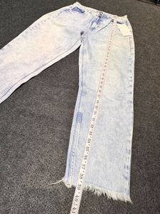 Zara High-Waisted Double Button Acid Wash Jeans