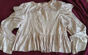 Sparkly Peplum Top with Ruffles