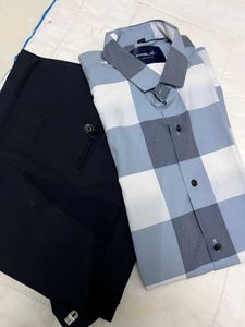 Men's Premium Shirt &amp; Navy Trouser Set