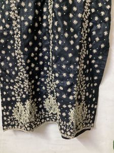 Black Embroidered Kurti Top