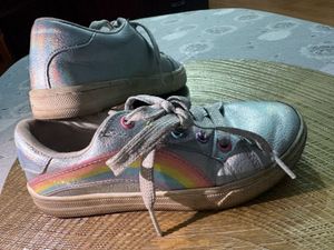 Girls Silver Sparkle Sneakers
