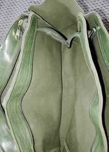 Green Faux Crocodile Tote Bag