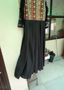 Elegant Black Embroidered Gown