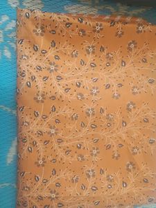 Orange Floral Print saree