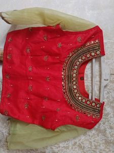 Stunning Red Embellished Blouse