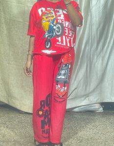 Red Graphic Print Co-ord Set