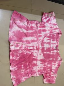 Pink Tie-Dye Ruffle Top