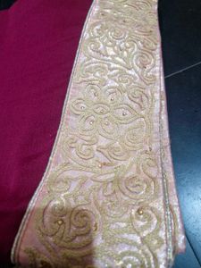 Elegant maroon Saree with Golden Border