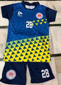 blue jersey with shorts