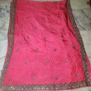 Beautiful Pink Saree with blouse piece
