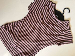 Striped Twist Hem Top