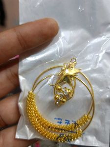 Gold Hoop Earrings with Star Charm