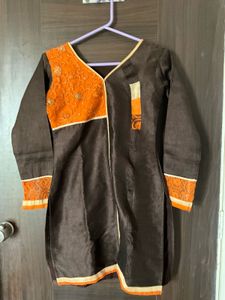 Orange and brown Dress for Ladies