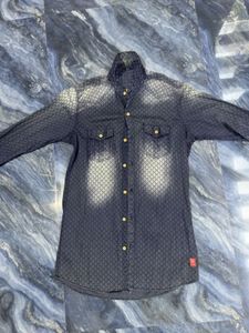Men's Textured Denim Shirt