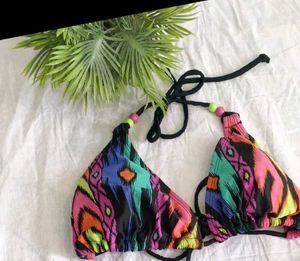 Colorful Aztec Print Bikini Top