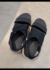 Navy Blue Strappy Flat Sandals