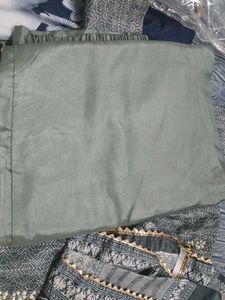 Elegant Grey Printed Kurta Set with Dupatta