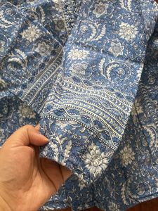 Bohemian Blue Floral Tunic Top
