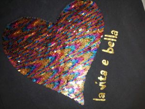 Sparkling Heart Sequin T-Shirt