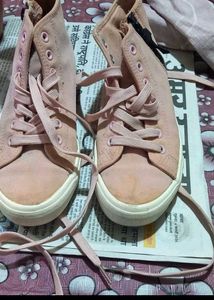 Stylish Pink High-Top Sneakers