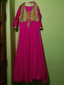 Stunning Pink Embroidered Ethnic Gown