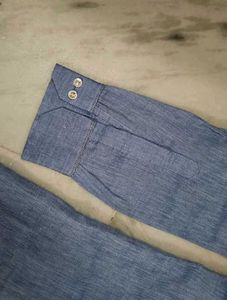 Men's Blue Casual Button-Down Shirt