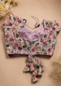 Floral Embroidered Blouse with Tassels