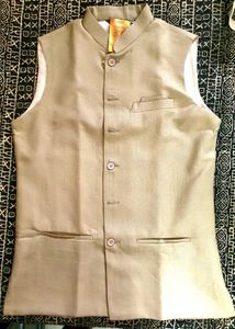 BE PREMIUM Men's Beige Ethnic Nehru Jacket