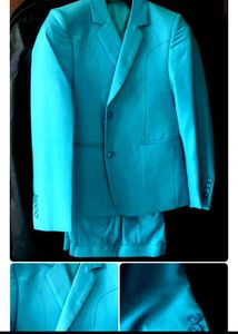 Chic Teal Blue 3-Piece Pantsuit 32 size
