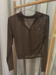 Sheer Button-Up Shirt