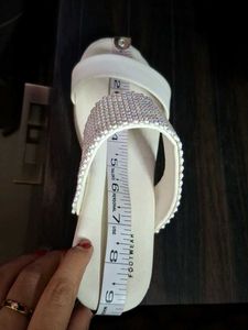 Sparkling White Slip-On Sandals