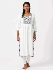 White Embroidered Kurta