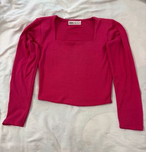 Bella Square Neck Long Sleeve Crop Top
