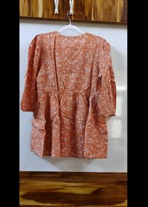 Chic Floral Print V-Neck Top