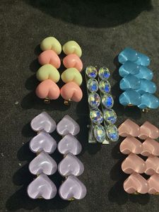 Cute Heart Hair Clips Set of 5 pair