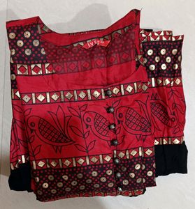 Red &amp; Black Anarkali Kurta 🖤❤