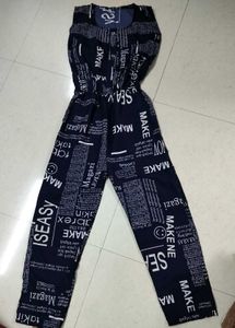 Combo of 2 Trendy Typographic Printed Jumpsuits (N