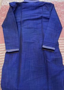 manyavar Men's Blue Kurta