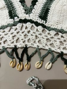 Boho Crochet Bikini Top with Shells