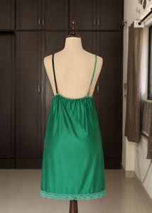 Emerald Green Satin Lace Chemise
