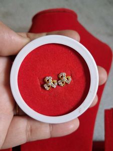 Charming Heart Stud Earrings gold 22crt