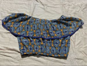 Cute Blue & Yellow Crop Top