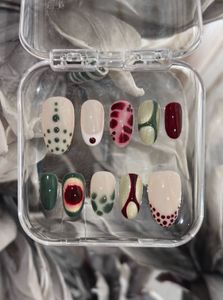 Cherry & Matcha Press-On Nails | Unique Nail Set